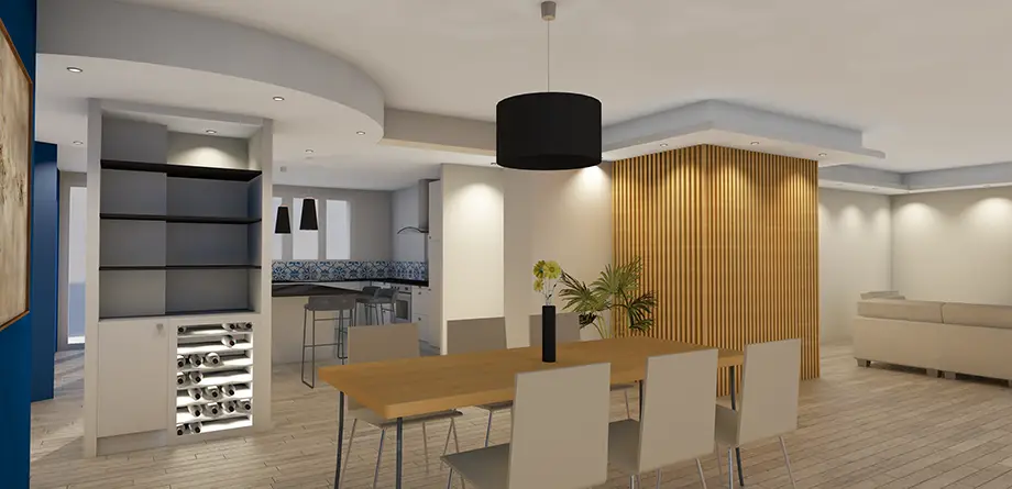 Simulation1_Reunion-2-appartements_rodez-intramuros_architecte Simulation de l'architecture d'intérieur de l'appartement