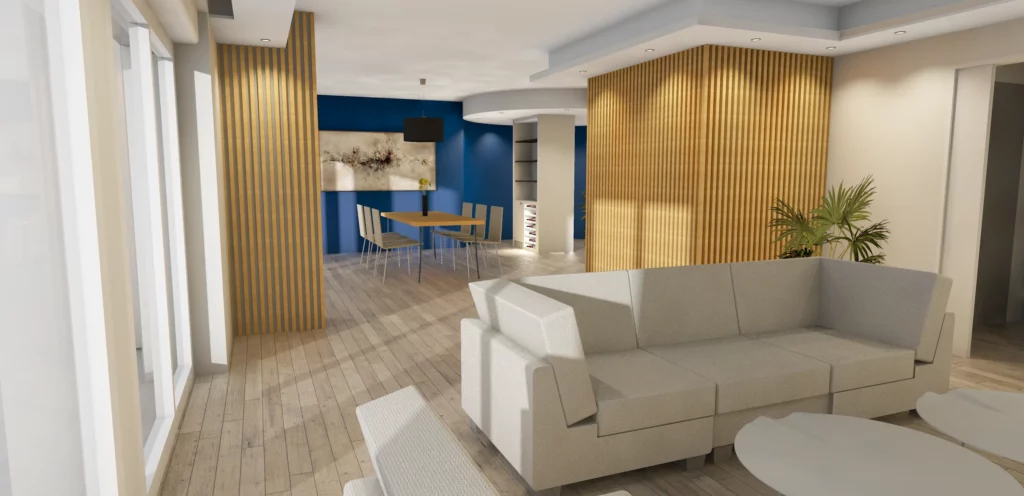 Simulation_Reunion-2-appartements_rodez-intramuros_architecte Simulation de l'architecture d'intérieur de l'appartement