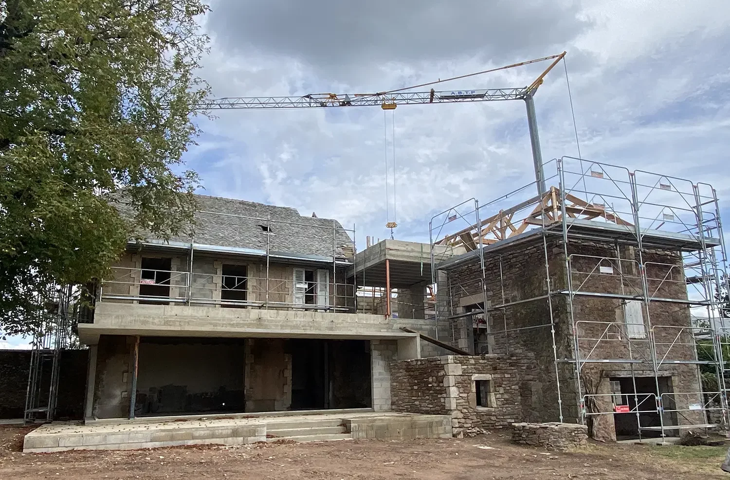 Maison de maître du Monas pendant le chantier