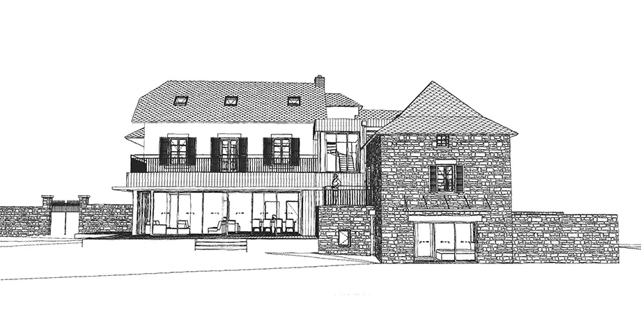 Croquis Maison de maître du Monas avec nouveaux aménagements prévus par l'architecte