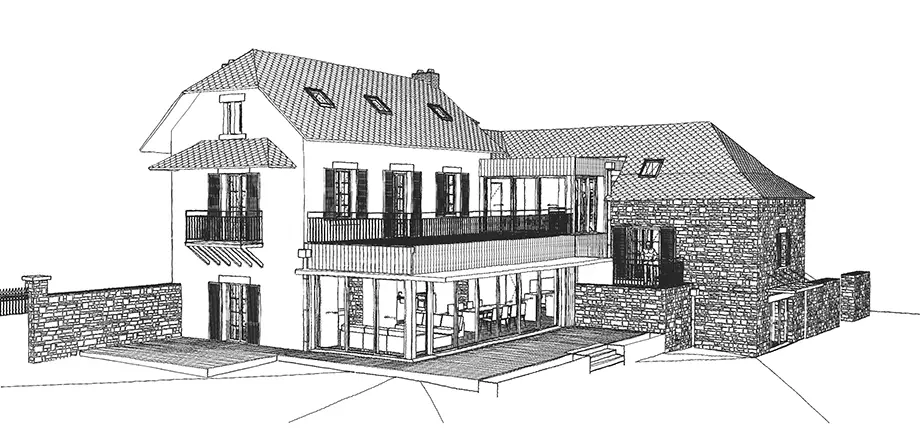 Croquis Maison de maître du Monas avec nouveaux aménagements prévus par l'architecte