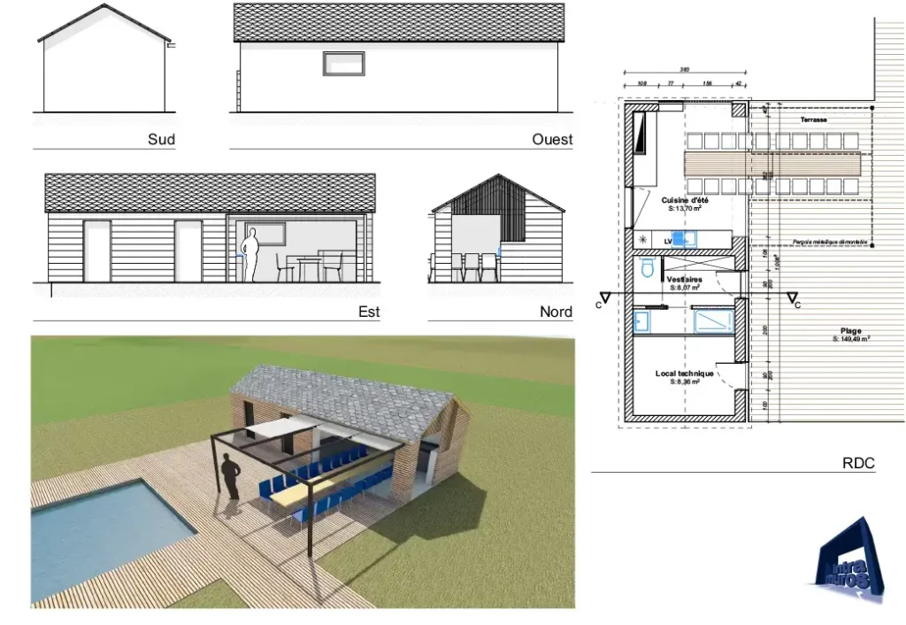 Plan-poolhouse_Maison-secondaire_renovation-architecture-interieur_intramuros-aveyron Maison secondaire, plan de la piscine et de la pool house