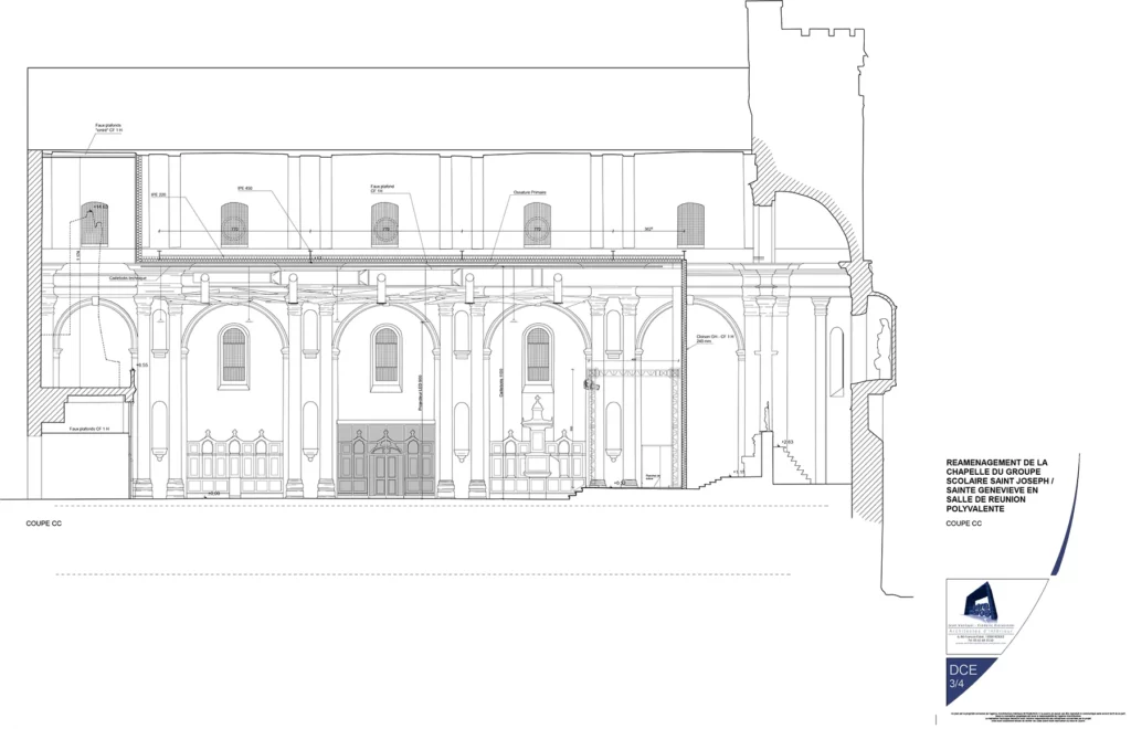 PLAN COUPE - CHAPELLE ST JOSEPH Plan du plafond de La Chapelle St-Jo