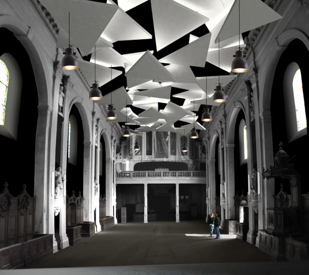 Simulation-plafond_Chapelle-St-Jo Simulation 3D du plafond spectaculaire du projet de salle polyvalente